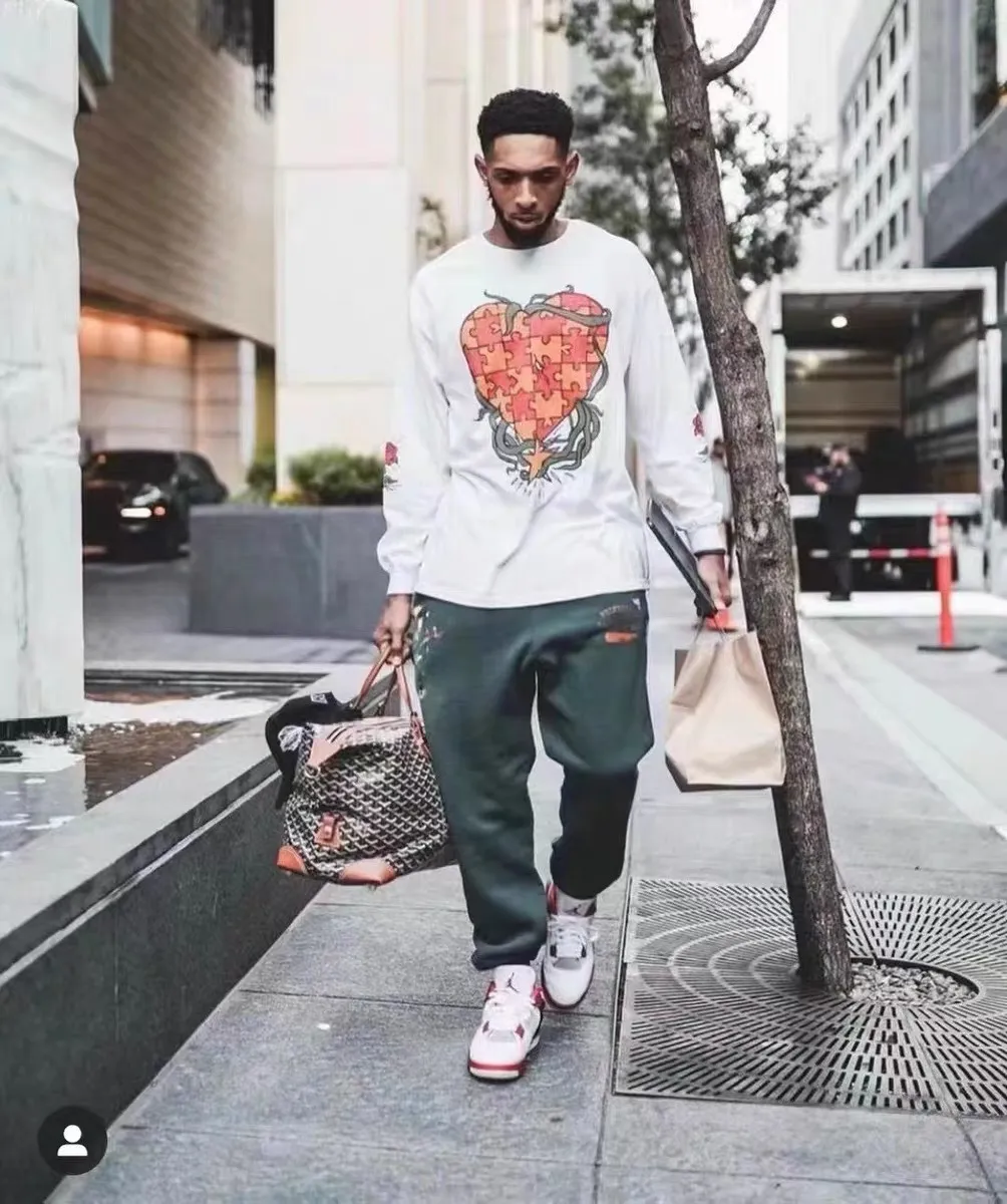 GALLERY DEPT. GD PROPERTY OF SWEATPANTS splashed ink, washed and distressed sweatpants, dark green S-XL, heavy wash and distressed, handmade acrylic splashed ink graffiti, perfect top restoration
